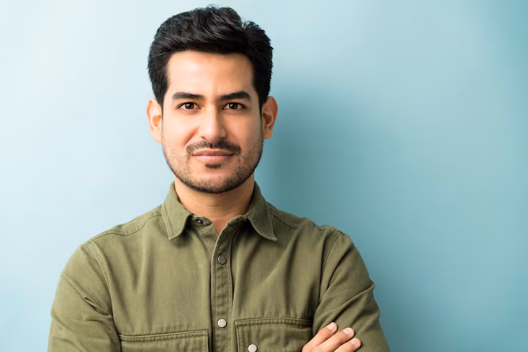 closeup young hispanic man casuals studio 662251 600